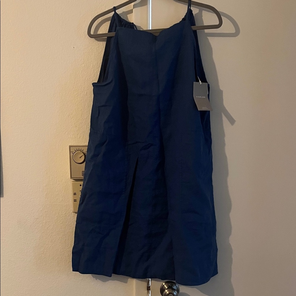 Everlane NWT Linen Blend Apron Dress in blue